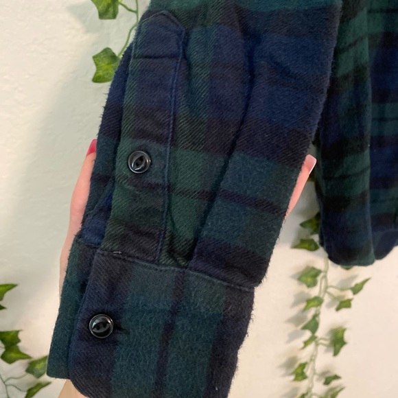 Green + Blue Plaid Button down - Picture 2 of 4